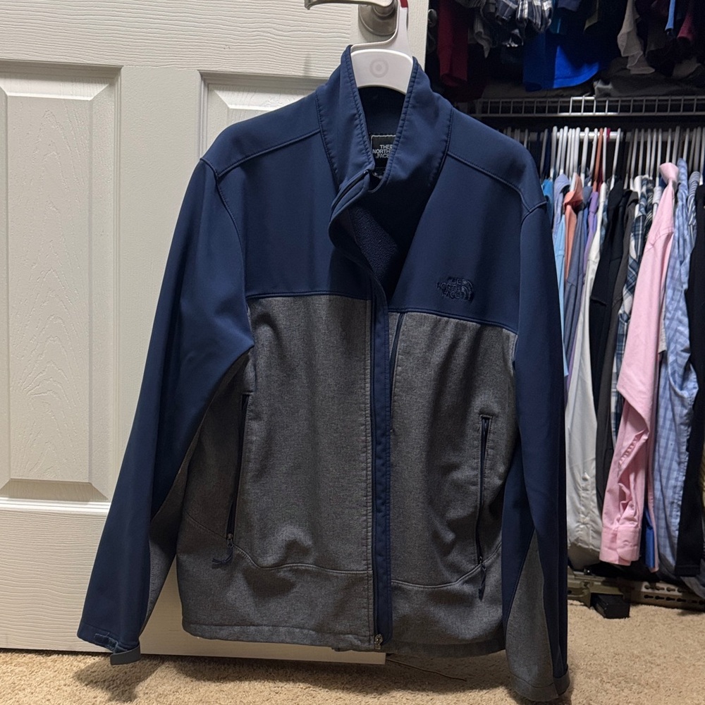The North Face Men's Navy and Charcoal Windbreaker
